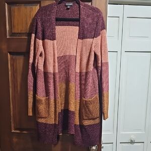 I.N. Studio Open Colorblock Cardigan Size Large